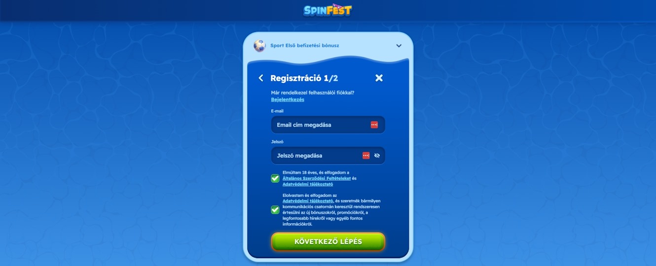 Spinfest regisztráció